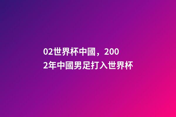 02世界杯中國，2002年中國男足打入世界杯-第1張-觀點-玄機派