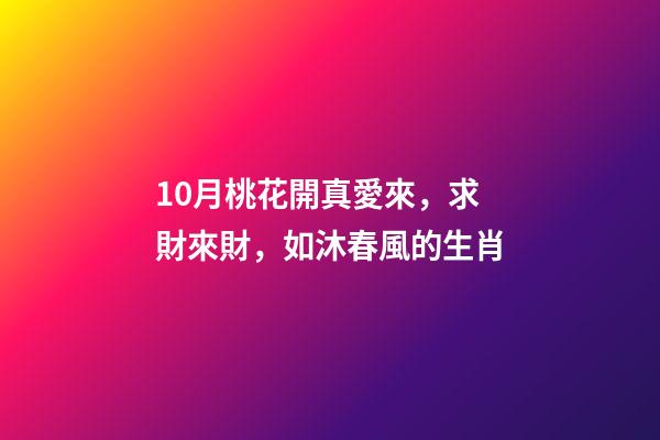 10月桃花開真愛來，求財來財，如沐春風的生肖-第1張-觀點-玄機派