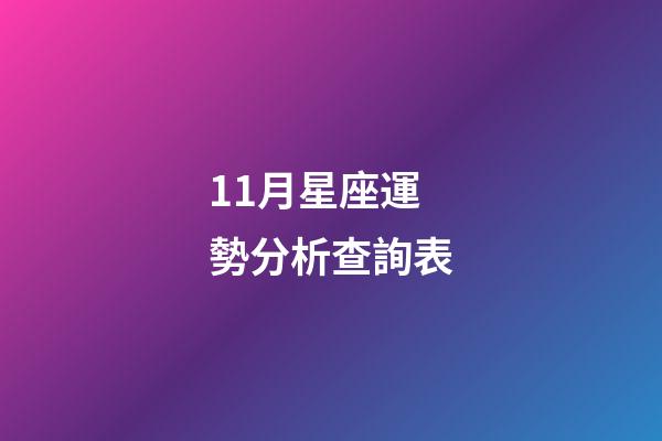 11月星座運勢分析查詢表-第1張-星座運勢-玄機派