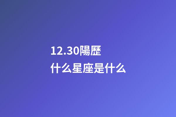 12.30陽歷什么星座是什么-第1張-星座運勢-玄機派