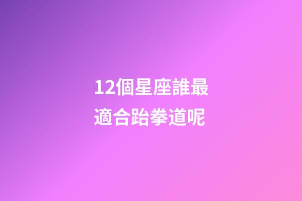 12個星座誰最適合跆拳道呢-第1張-星座運勢-玄機派