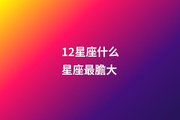 12星座什么星座最膽大-第1張-星座運勢-玄機派
