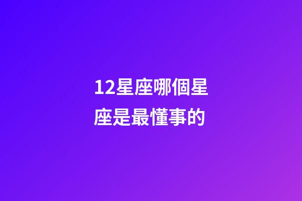 12星座哪個星座是最懂事的-第1張-星座運勢-玄機派