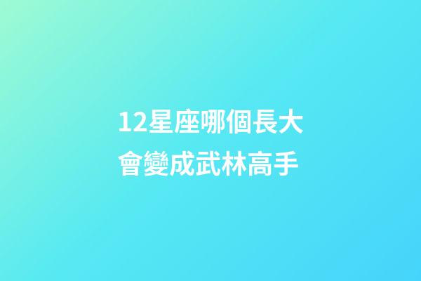 12星座哪個長大會變成武林高手-第1張-星座運勢-玄機派