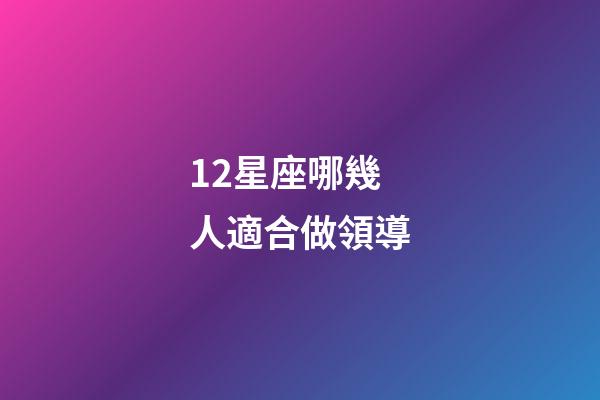 12星座哪幾人適合做領導-第1張-星座運勢-玄機派