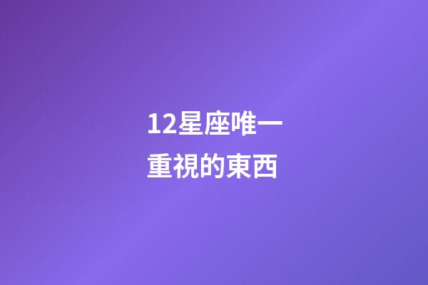 12星座唯一重視的東西-第1張-星座運勢-玄機派