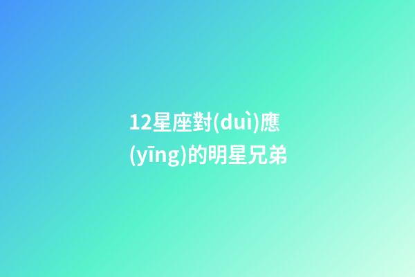 12星座對(duì)應(yīng)的明星兄弟
