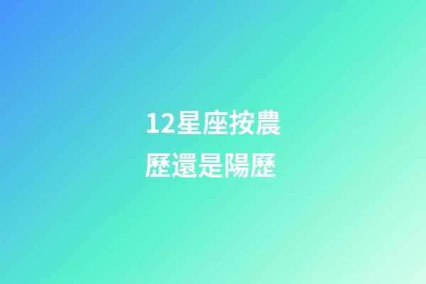 12星座按農歷還是陽歷（星座按陰歷算不行嗎）-第1張-星座運勢-玄機派