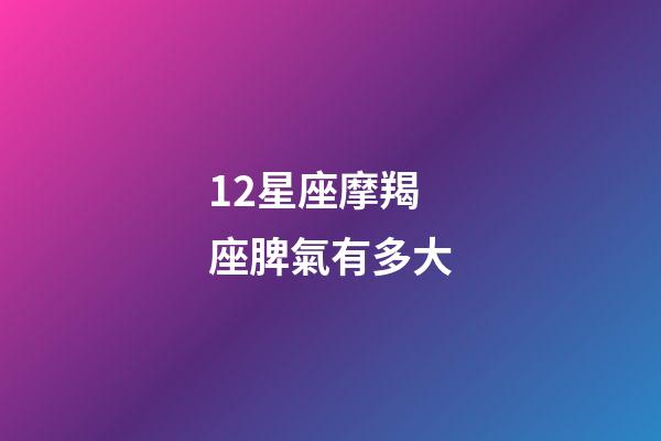 12星座摩羯座脾氣有多大-第1張-星座運勢-玄機派