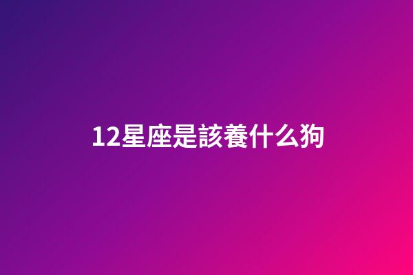 12星座是該養什么狗-第1張-星座運勢-玄機派