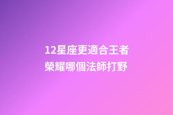 12星座更適合王者榮耀哪個法師打野-第1張-星座運勢-玄機派
