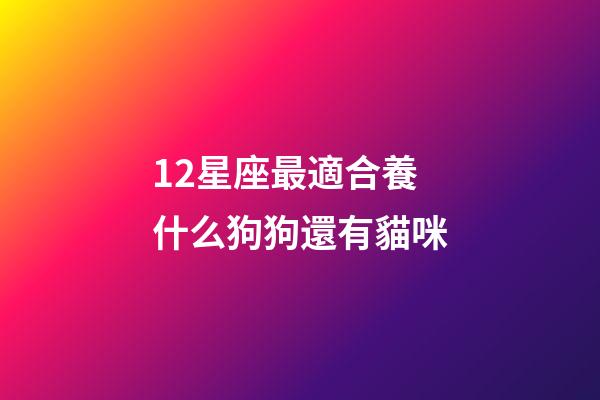 12星座最適合養什么狗狗還有貓咪-第1張-星座運勢-玄機派