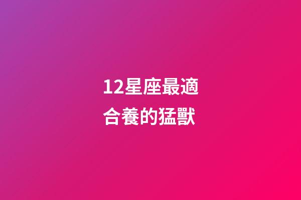 12星座最適合養的猛獸