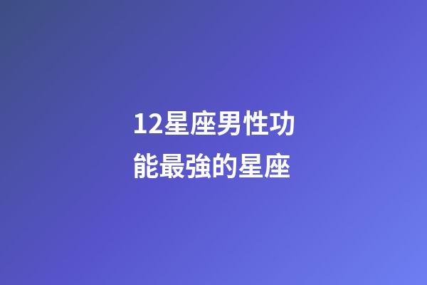 12星座男性功能最強的星座-第1張-星座運勢-玄機派