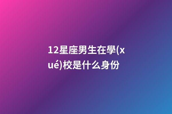 12星座男生在學(xué)校是什么身份-第1張-星座運(yùn)勢-玄機(jī)派
