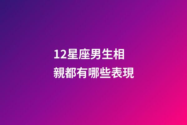 12星座男生相親都有哪些表現-第1張-星座運勢-玄機派