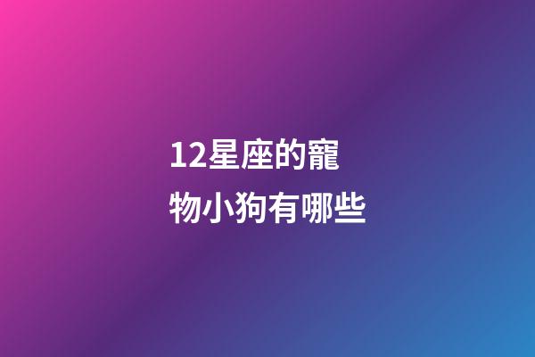 12星座的寵物小狗有哪些-第1張-星座運勢-玄機派