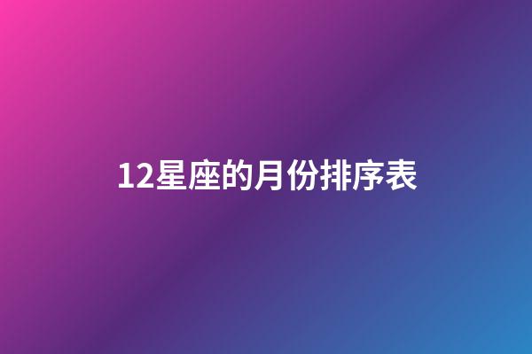 12星座的月份排序表-第1張-星座運勢-玄機派