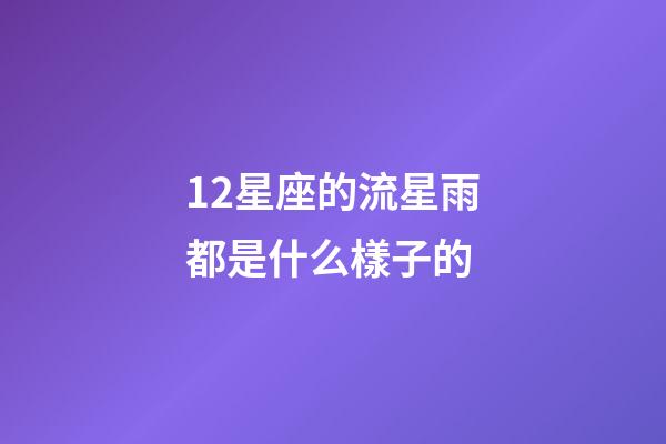 12星座的流星雨都是什么樣子的-第1張-星座運勢-玄機派