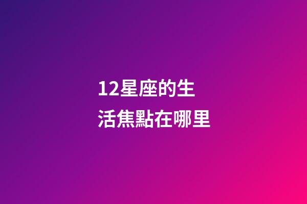 12星座的生活焦點在哪里