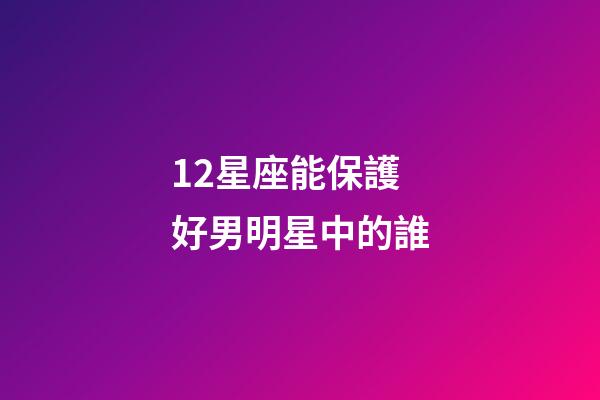 12星座能保護好男明星中的誰-第1張-星座運勢-玄機派