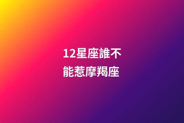 12星座誰不能惹摩羯座-第1張-星座運(yùn)勢-玄機(jī)派