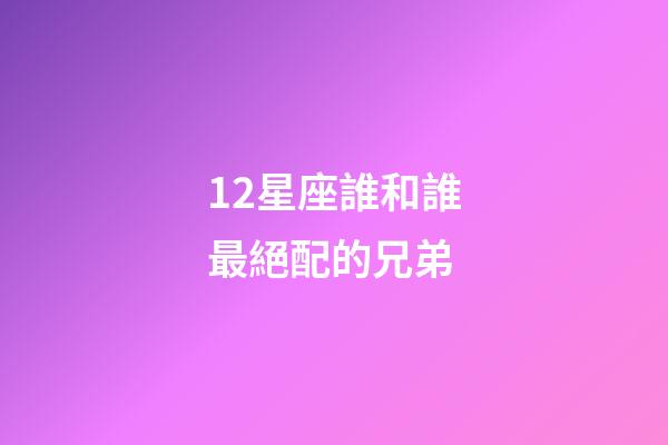 12星座誰和誰最絕配的兄弟-第1張-星座運勢-玄機派