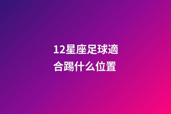 12星座足球適合踢什么位置-第1張-星座運勢-玄機派