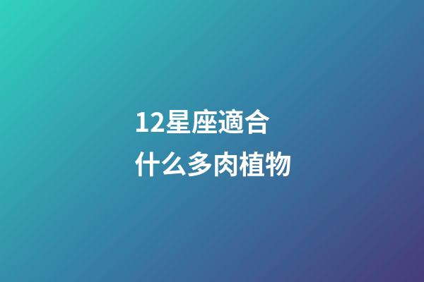 12星座適合什么多肉植物-第1張-星座運勢-玄機派