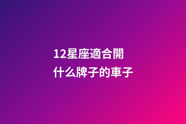 12星座適合開什么牌子的車子-第1張-星座運勢-玄機派