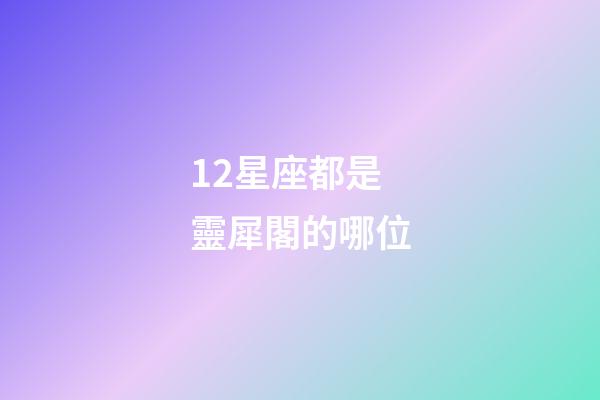 12星座都是靈犀閣的哪位