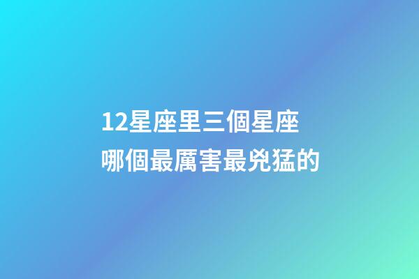 12星座里三個星座哪個最厲害最兇猛的-第1張-星座運勢-玄機派