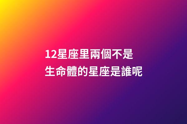 12星座里兩個不是生命體的星座是誰呢-第1張-星座運勢-玄機派
