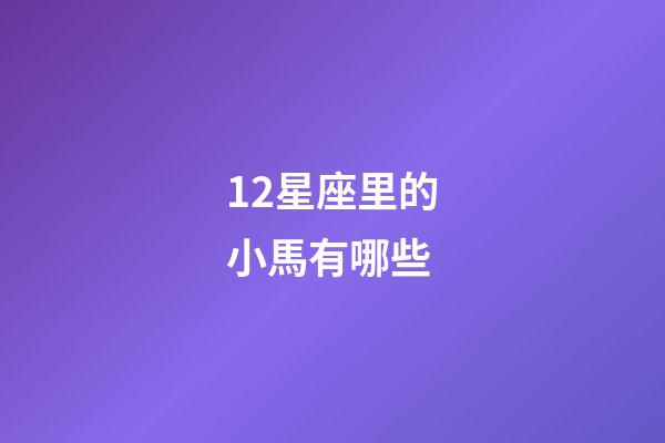 12星座里的小馬有哪些-第1張-星座運勢-玄機派
