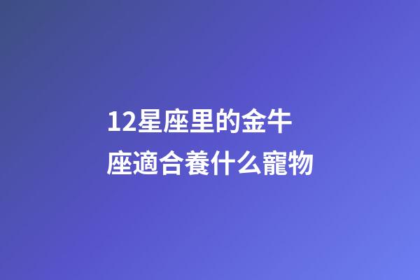 12星座里的金牛座適合養什么寵物-第1張-星座運勢-玄機派