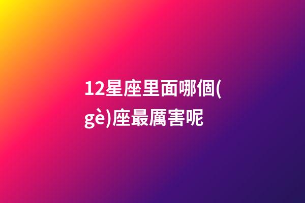 12星座里面哪個(gè)座最厲害呢