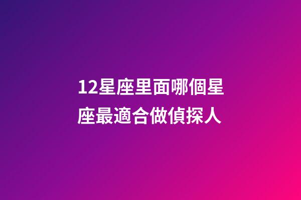 12星座里面哪個星座最適合做偵探人-第1張-星座運勢-玄機派