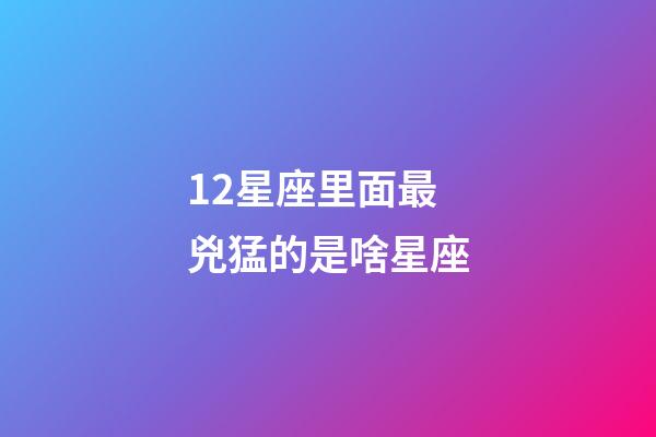 12星座里面最兇猛的是啥星座-第1張-星座運勢-玄機派