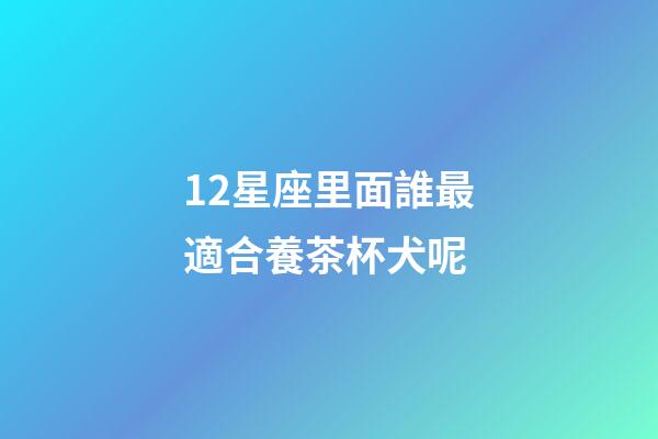 12星座里面誰最適合養茶杯犬呢