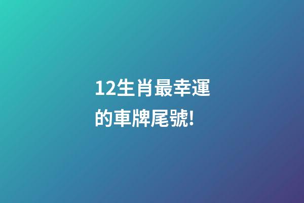 12生肖最幸運的車牌尾號!-第1張-觀點-玄機派