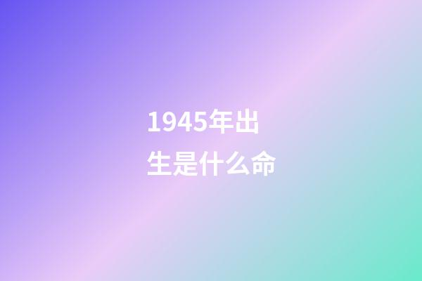 1945年出生是什么命