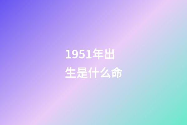 1951年出生是什么命