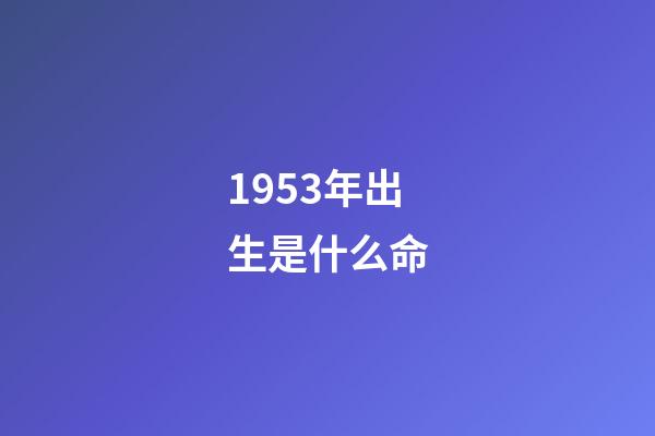 1953年出生是什么命