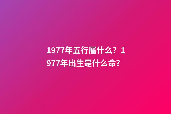 1977年五行屬什么？1977年出生是什么命？