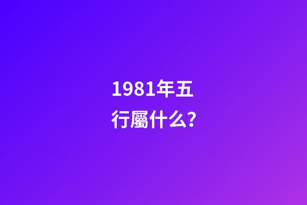 1981年五行屬什么？