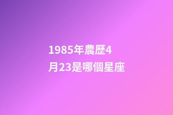 1985年農歷4月23是哪個星座-第1張-星座運勢-玄機派