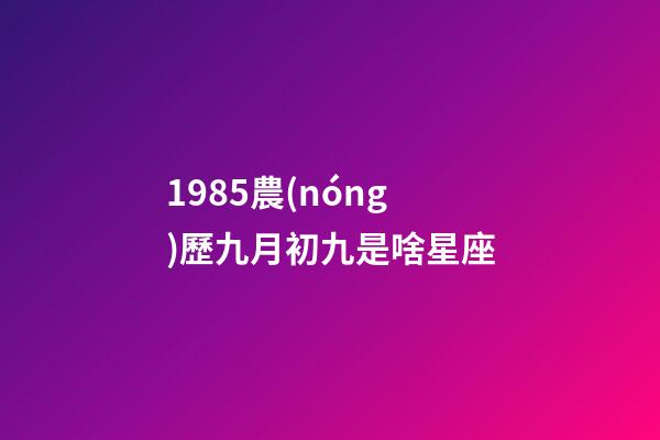 1985農(nóng)歷九月初九是啥星座-第1張-星座運(yùn)勢-玄機(jī)派