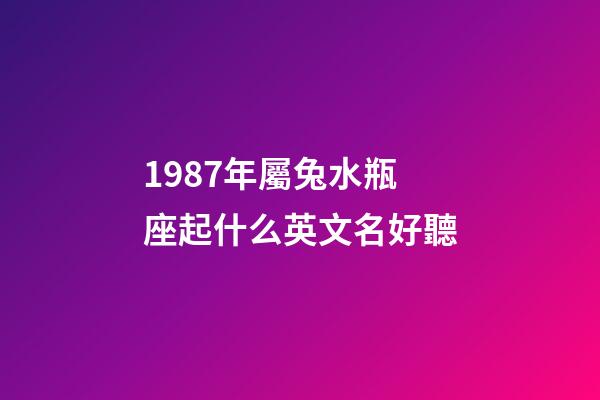 1987年屬兔水瓶座起什么英文名好聽-第1張-星座運勢-玄機派