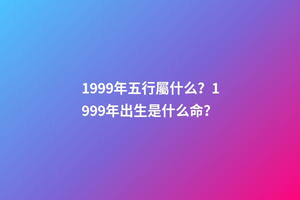 1999年五行屬什么？1999年出生是什么命？