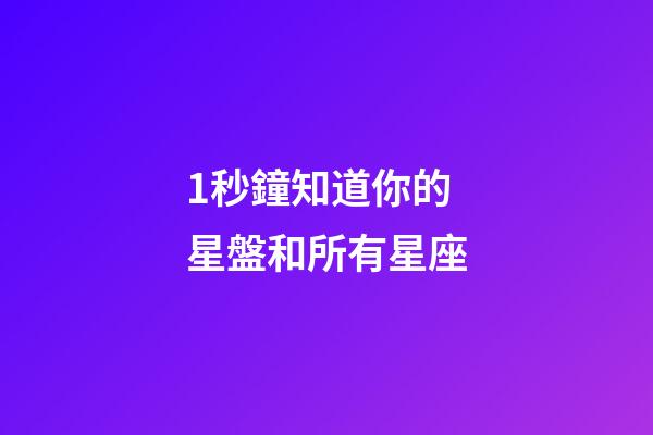 1秒鐘知道你的星盤和所有星座-第1張-星座運勢-玄機派